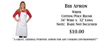 White Bib Cooking Apron